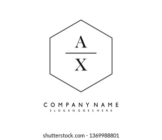 initials letter AX handwriting logo vector template