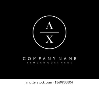 initials letter AX handwriting logo vector template