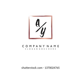 initials letter AY handwriting logo vector template