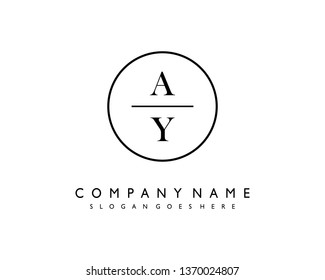 initials letter AY handwriting logo vector template