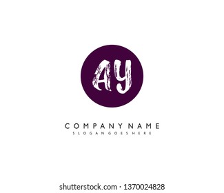 initials letter AY handwriting logo vector template
