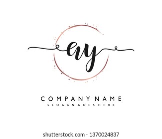 initials letter AY handwriting logo vector template