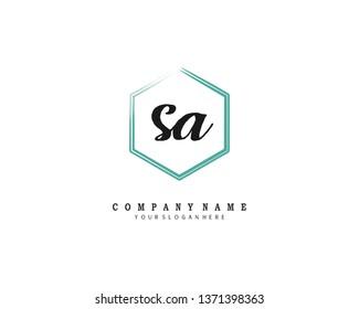 initials letter AZ handwriting logo vector template