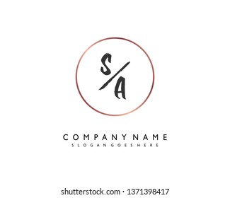 initials letter AZ handwriting logo vector template