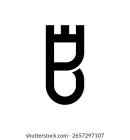 iniciais letra B coroa logotipo design 
