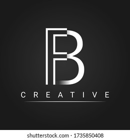 Initials Letter B, FB. Logo Design Template, Simple and Clean Design With a Black Background