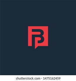 Initials Letter B RED, Logo design vector
