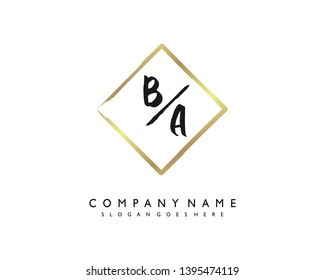 initials letter BA handwriting logo vector template