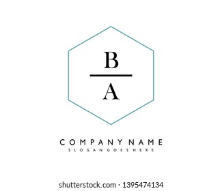 initials letter BA handwriting logo vector template