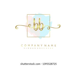 initials letter BB handwriting logo vector template