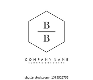 initials letter BB handwriting logo vector template