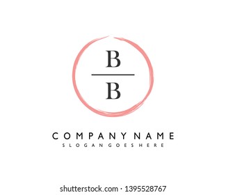 initials letter BB handwriting logo vector template