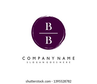 initials letter BB handwriting logo vector template