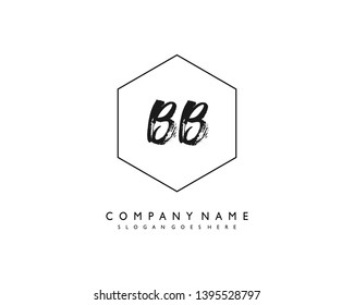 initials letter BB handwriting logo vector template