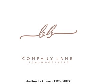initials letter BB handwriting logo vector template