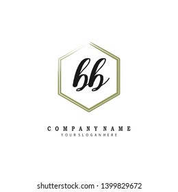 initials letter BB handwriting logo vector template
