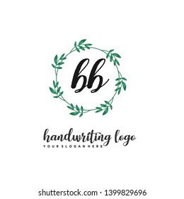 initials letter BB handwriting logo vector template
