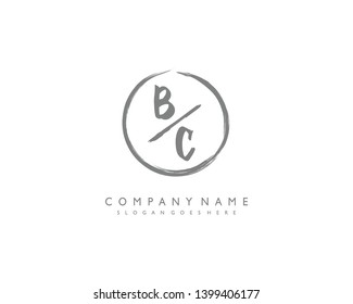 initials letter BC handwriting logo vector template