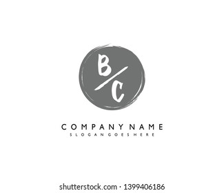 initials letter BC handwriting logo vector template