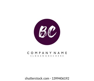 initials letter BC handwriting logo vector template
