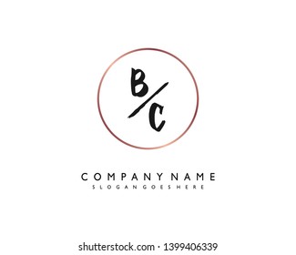 initials letter BC handwriting logo vector template