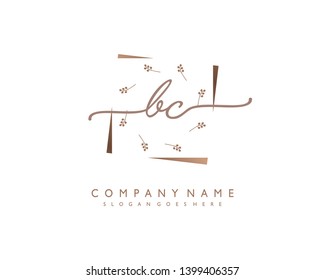 initials letter BC handwriting logo vector template