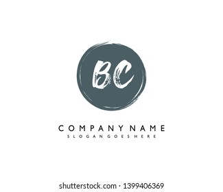 initials letter BC handwriting logo vector template