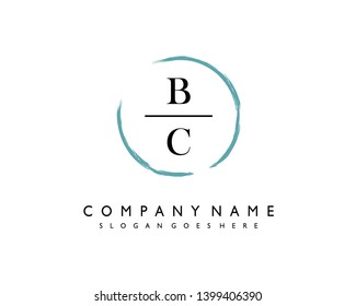 initials letter BC handwriting logo vector template