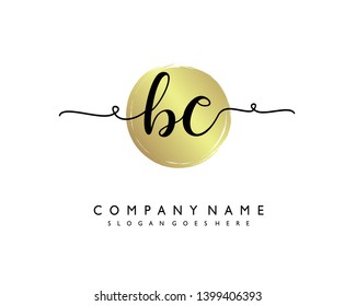 initials letter BC handwriting logo vector template