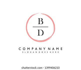 initials letter BD handwriting logo vector template