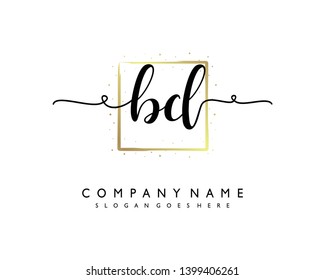 initials letter BD handwriting logo vector template