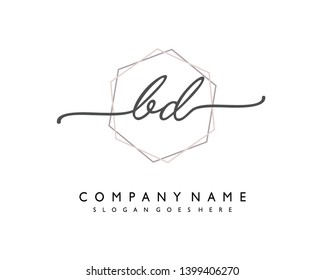 initials letter BD handwriting logo vector template