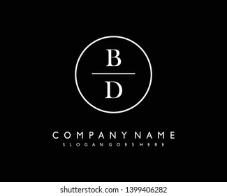 initials letter BD handwriting logo vector template