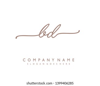 initials letter BD handwriting logo vector template
