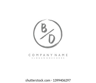 initials letter BD handwriting logo vector template