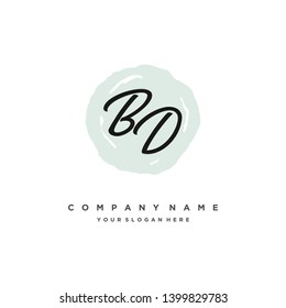 initials letter BD handwriting logo vector template