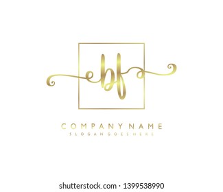initials letter BF handwriting logo vector template