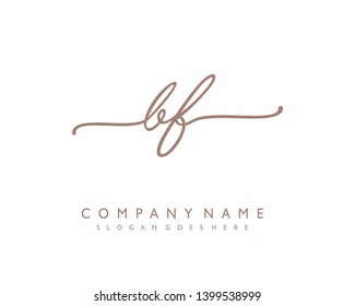 initials letter BF handwriting logo vector template