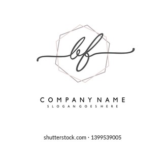 initials letter BF handwriting logo vector template