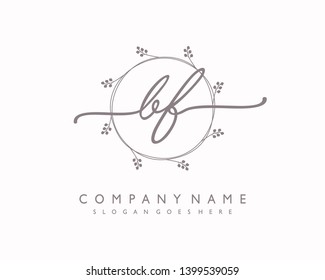 initials letter BF handwriting logo vector template