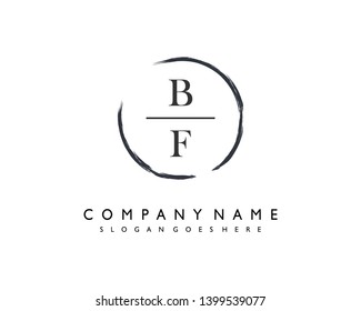 initials letter BF handwriting logo vector template