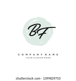 initials letter BF handwriting logo vector template