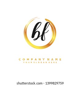 initials letter BF handwriting logo vector template