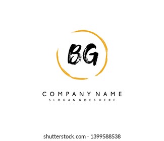 initials letter BG handwriting logo vector template