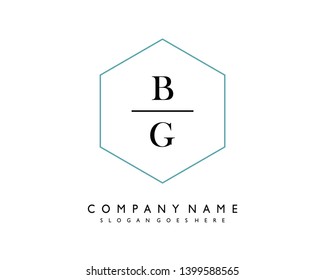 initials letter BG handwriting logo vector template