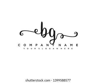 initials letter BG handwriting logo vector template