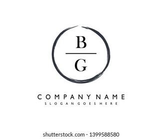 initials letter BG handwriting logo vector template