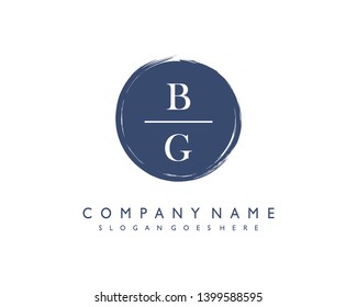 initials letter BG handwriting logo vector template