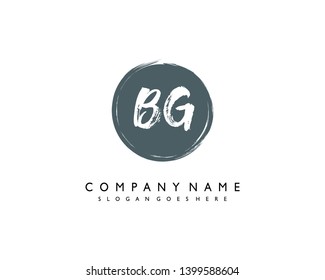 initials letter BG handwriting logo vector template
