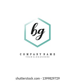 initials letter BG handwriting logo vector template